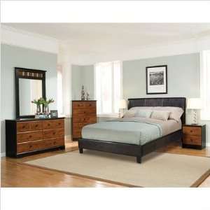 New York Queen Brown Upholstered Bed: Furniture & Decor