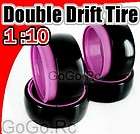 4x RC 1/10 Car Double Drift Tyre Hard Rubber Tires 5005  