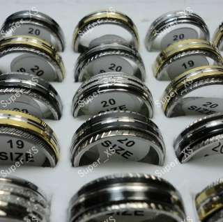 wholesale jewelry mixed lots 30pcs Rotatable stainless steel rings 