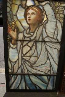 Genuine 100 Year Old Tiffany Studios Stained Glass Window + Angel 