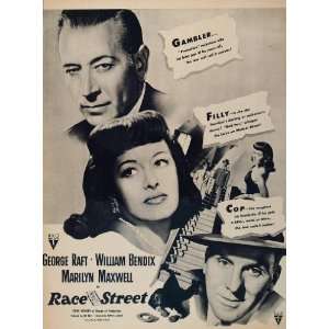   Street George Raft Marilyn Maxwell   Original Print Ad