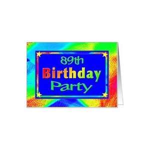    89th Birthday Party Invitations Bright Lights Card: Toys & Games