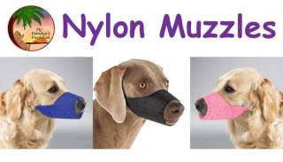NYLON MUZZLES for DOGS   Lined   3 Colors   9 Sizes  