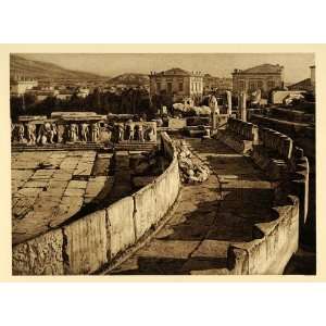  1928 Dionysus Theatre Seats Athens Greece Greek Ruins 