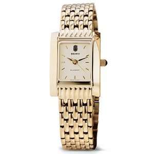  Brown University Womens Swiss Watch   Gold Quad Watch 