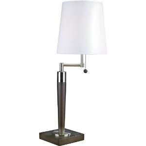 Lite Source LS 3666PS/DWAL Latte Table Lamp, Polished Steel And Dark 