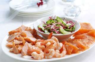 Seafood platter with cucumber and dill relish   Tesco Real Food 