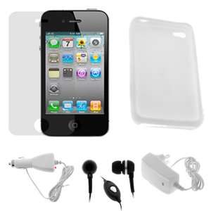  GTMax White Soft Rubber Silicone Skin Cover Case + Clear 