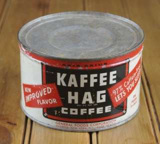 KAFFEE HAG COFFEE Old Vintage Can Tin Box Product Advertising  
