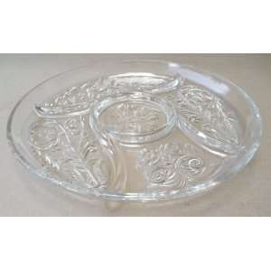  Crystal Glass Serving Tray Dish Plate   11 1/2 inches in 