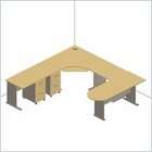 Bush Furniture Light Oak Advantage U Shaped Corner Desk with File 