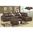 Poundex 2 pc Reversible Espresso bonded leather match sectional sofa 