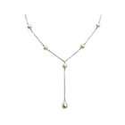 MyJewelryBox Freshwater White Pearl Lariat Necklace in Sterling Silver 