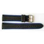   Armitron Replacement Black/Blue Genuine Leather and Carbon Fiber Band