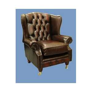  Dorchester Leather Queen Anne Chair: Home & Kitchen