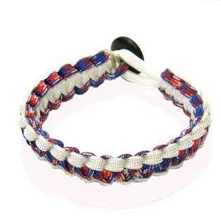 Obsessed White with multi color blue,red,white Paracord Bracelet at 