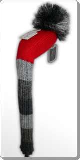 Flaming Golf POM POM Knitted Hybrid Headcover   Red  
