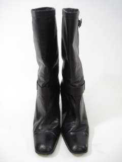 CALVIN KLEIN Black Leather Buckle Knee High Boots 9.5 M  