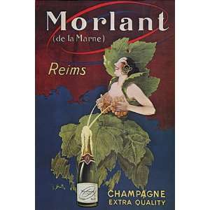  GIRL BREAST GRAPES WINE CHAMPAGNE MORLANT REIMS FRENCH 