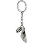 Sabrina Silver High Heel Shoe & Heart Key Chain, Key Ring, Key Holder 