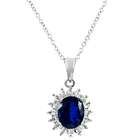 Necklaces Princess Diana Inspired CZ Sapphire Necklace