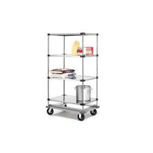 Stainless Steel Shelf Truck With Dolly Base 48x24x81 1600 Pound 