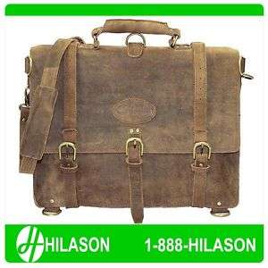 Rustic Vintage Leather Briefcase Backpack Laptop Bag  L  