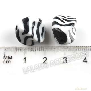 60 Mixed Twist Acrylic Charms Zebra Beads 15mm 111331  