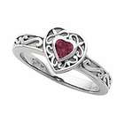    is Me 14K White Gold Heart Shaped Mozambique Garnet and Diamond Ring