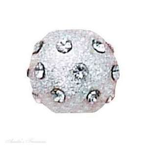   : Sterling Silver April Birthstone Spacer Bead Slide Pendant: Jewelry