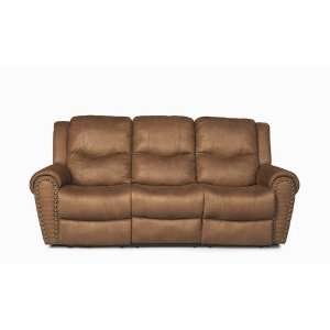  Motion Sofa with Nail Head Trim in Brown Finish: Home 