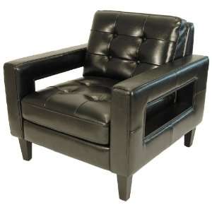    Jordan Collection Black Bicast Leather Club Chair