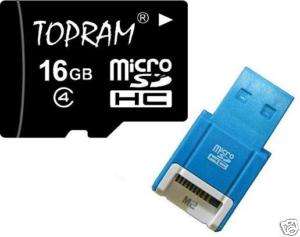 TOPRAM 16GB 16G microSD microSDHC sd Class4 Card +R10b  