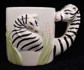 WBI Zebra Couple Collect Ceramic Figural Mug ADORABLE +  
