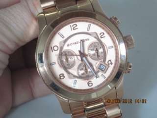 Michael Kors MK 8096 Mens Rose Gold Stainless Steel Chronograph Date 