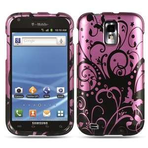 Purple Black Swirl HARD Case Phone Cover for T Mobile Samsung Galaxy S 