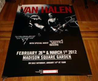 VAN HALEN 2012 CONCERT TOUR msg BUS SHELTER POSTER 4X6 FT 6FT  