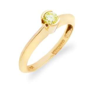  Round Diamond Fancy Colored Ring in 18k Yellow Gold 