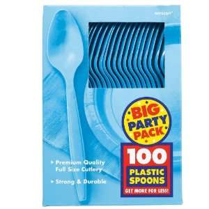  Caribbean Blue Big Party Pack   Spoons (100) Party Supplies 