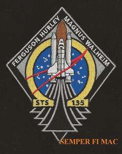 FINAL MISSION STS135 ATLANTIS NASA Patch SPACE SHUTTLE  