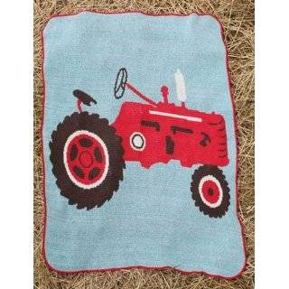 Red Farm Tractor Jr Throw Blanket
