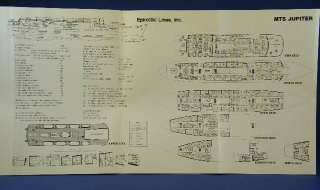 1985 86 Deck Plan Epirotiki Cruise Lines   MTS JUPITER  