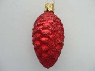   pine cone ornament from germany size 3 5 color red red blu all