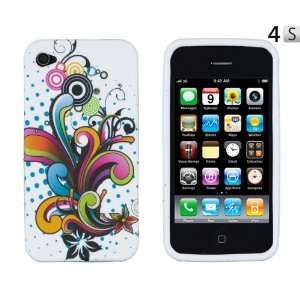 Colorful Swirl Flexible TPU Gel Case for Apple iPhone 4, 4S (AT&T 