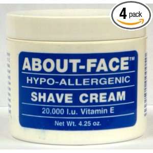  About face Hypo allergenic Shave Cream 4.25 Oz (Pack of 4 