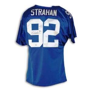  Michael Strahan Signed New York Giants Blue Jersey: Sports 