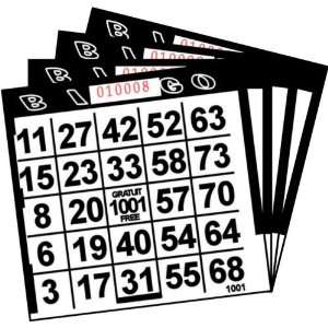  1 ON Black Paper Bingo Cards (500 ct) (500 per package 