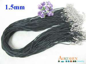 100pcs rubber Necklace jewellery cord 1.5mm *cgNB* 18  