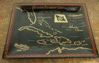 Eastern Steamship Lines Glass Goin Tray Ashtray Map  