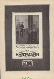 1920 Hartmann Wardrobe Trunk for Travelers Red X Ad  